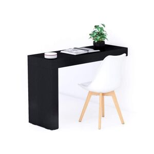 Mobili Fiver Table de bureau Evolution 120x40, Frêne Noir avec 1 pied