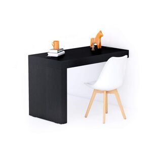 Mobili Fiver Table de bureau Evolution 120x60 Frene Noir avec 1 pied et Chargeur Sans Fil