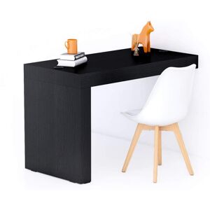 Mobili Fiver Table de bureau Evolution 120x60, Frêne Noir avec 1 pied et Chargeur Sans Fil