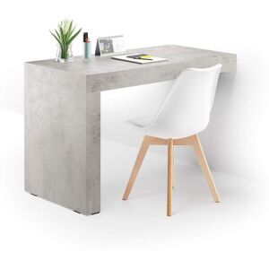 Mobili Fiver Table de bureau Evolution 120x60, Gris Béton avec Un Pied