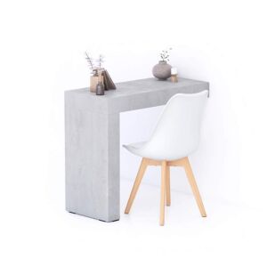 Mobili Fiver Table de bureau Evolution 90x40, Gris Béton avec 1 pied