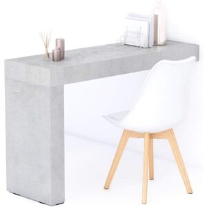 Mobili Fiver Table de bureau Evolution 120x40, Gris Béton avec 1 pied