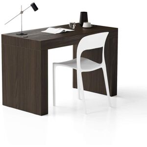 Mobili Fiver Table de Bureau Evolution 120x60, Noyer Américain avec Deux Pieds et Chargeur sans fil