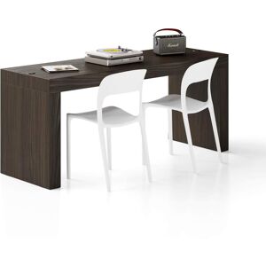 Mobili Fiver Table de Bureau Evolution 180x60 Noyer Americain avec Deux Pieds et Chargeur sans fil