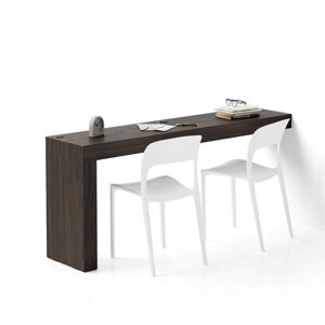 Mobili Fiver Table de Bureau Evolution 180x40, Noyer Américain avec Un Pied et Chargeur sans fil