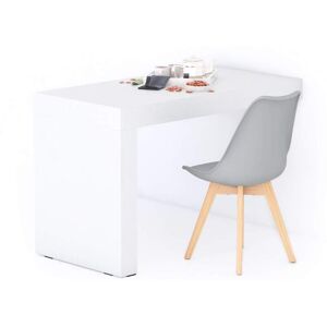 Mobili Fiver Table a manger Evolution 120x60 frene blanc avec 1 pied