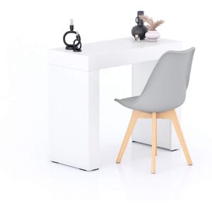 Mobili Fiver Table Fixe Evolution 90x40, Frêne Blanc avec 2 pieds