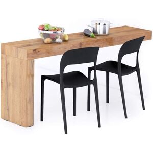 Mobili Fiver Table a manger Evolution 180x40, Bois Rustique avec 1 pied