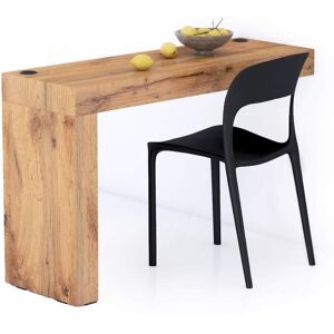 Mobili Fiver Table a manger Evolution 120x40, Bois Rustique avec 1 pied et Chargeur Sans Fil