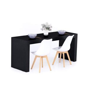 Mobili Fiver Table fixe Evolution 180x60, Frêne Noir avec 2 pieds