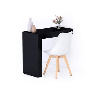 Mobili Fiver Table Fixe Evolution 90x40, Frêne Noir avec 1 pied