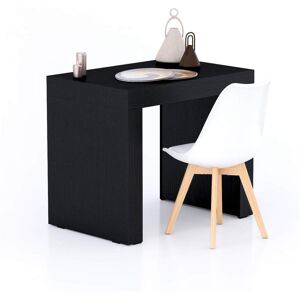 Mobili Fiver Table Fixe Evolution 90x60, Frêne Noir avec 2 pieds