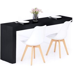 Mobili Fiver Table Fixe Evolution 180x40, Frêne Noir avec 1 pied