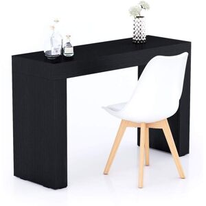 Mobili Fiver Table Fixe Evolution 120x40, Frêne Noir avec 2 pieds