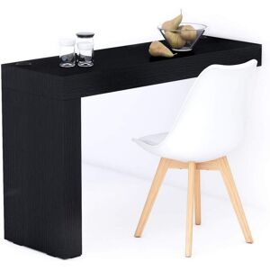 Mobili Fiver Table Fixe Evolution 120x40, Frêne Noir avec 1 pied et Chargeur Sans Fil