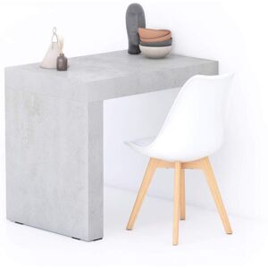 Mobili Fiver Table Fixe Evolution 90x60, Gris Béton avec 1 pied