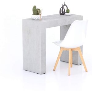 Mobili Fiver Table a manger Evolution 90x40 Gris Beton avec 2 pieds