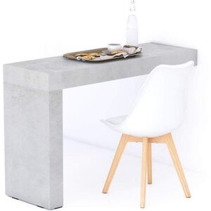 Mobili Fiver Table Fixe Evolution 120x40, Gris Béton avec 1 pied