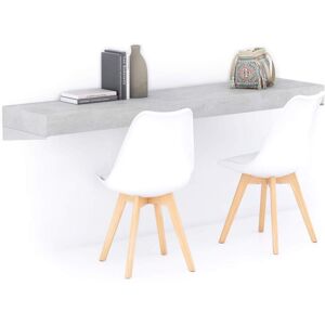 Mobili Fiver Bureau suspendu Evolution 180x40, Gris Béton