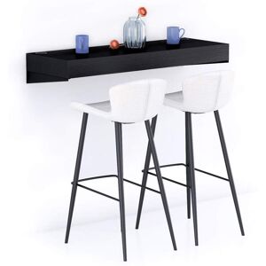 Mobili Fiver Table de bar murale Evolution 120x40 Frene Noir avec Chargeur Sans Fil