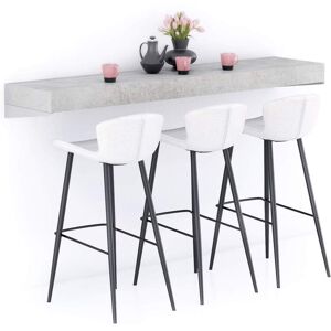 Mobili Fiver Table de bar murale Evolution 180x40, Gris Béton