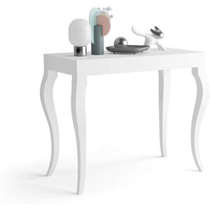 Mobili Fiver Console Extensible Classico, 45(306,2)x90 cm, Blanc Mat