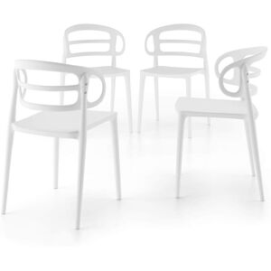 Mobili Fiver Chaises Carlotta, lot de 4, Blanc