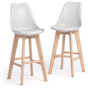 Mobili Fiver Tabourets scandinaves Greta, Lot de 2, Blanc