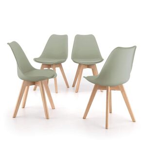 Mobili Fiver Chaises Scandinaves Greta, Lot de 4, Vert Sauge