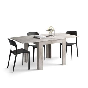 Mobili Fiver Table carree extensible, Eldorado, 90x(180)x90 cm, gris Beton