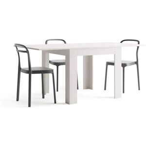 Mobili Fiver Table carrée extensible, Eldorado, 90x(180)x90 cm, Frêne blanc