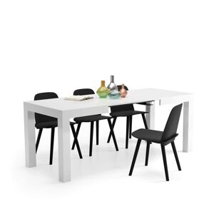 Mobili Fiver Table a manger extensible, First, 120(200)x80 cm, Blanc Laque Brillant