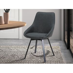 Mobistoxx Chaise design pivotante ISKA gris fonce