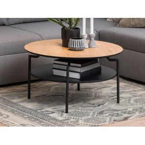 Mobistoxx Table basse ronde GOLLA Ø 80 cm chene sauvage/noir