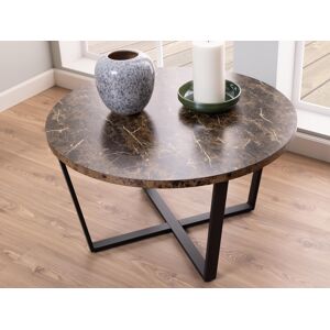 Mobistoxx Table basse ronde AMMIE Ø 77 cm marbre brun