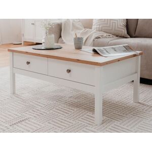 Mobistoxx Table basse BERGAMOTE 100 cm blanc/chêne artisan
