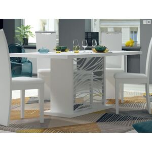 Mobistoxx Table repas extensible SPYRO 180 > 225 cm blanc/blanc laqué