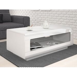 Mobistoxx Table basse rectangulaire TULIO blanc/blanc laqué