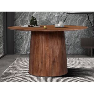 Mobistoxx Table repas ronde MIGADON 130 cm brun fonce