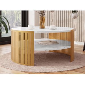 Mobistoxx Table basse ronde ZINVAR Ø 75 cm marbre blanc