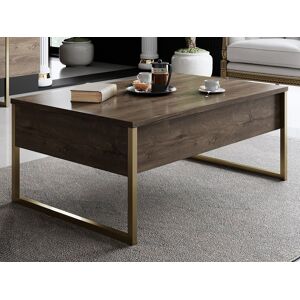 Mobistoxx Table basse LUXANA 90 cm noyer/doré - Publicité