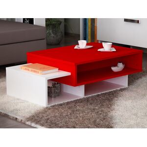 Mobistoxx Table basse TABOU 105 cm blanc/rouge