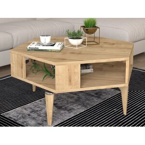 Mobistoxx Table basse hexagonale KIPPIE 90 cm chene