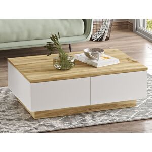 Mobistoxx Table basse LIVIO 90 cm blanc/chêne