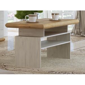 Mobistoxx Table basse KORFA 125 cm blanc/brun dore