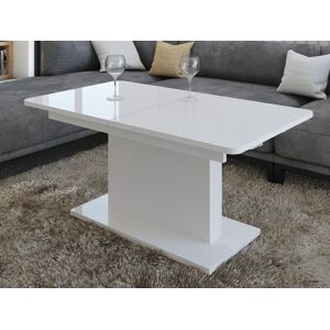 Mobistoxx Table basse OPTIMUS 120 > 167,5 cm avec allonge blanc brillant