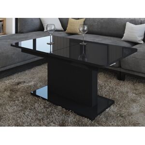 Mobistoxx Table basse OPTIMUS 120 > 167,5 cm avec allonge noir brillant