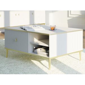 Mobistoxx Table basse PEGASUS 90 cm blanc/or