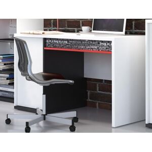 Mobistoxx Bureau PHILOPY 1 porte 1 tiroir blanc graphite/philosophie rouge