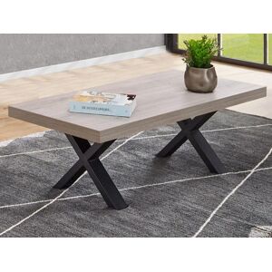 Mobistoxx Table basse LIEZE 130 cm dark forest avec pieds en X